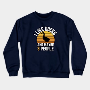 I like ducks and maybe 3 people: Sunset Retro Vintage Crewneck Sweatshirt